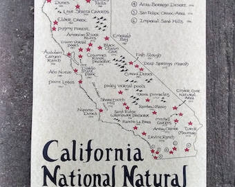 Carte des monuments naturels de Californie 11x17