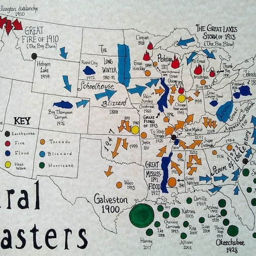 Natural Disasters U.S.A. map