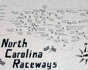 North Carolina Raceways map