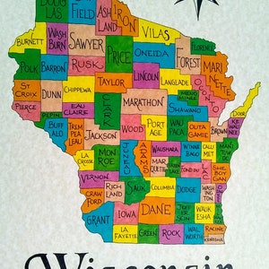 Wisconsin Counties map
