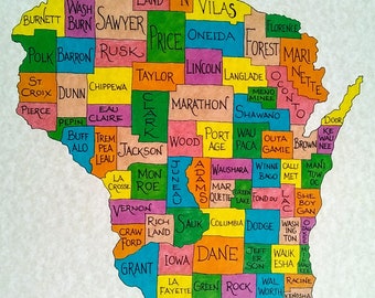Wisconsin Counties map