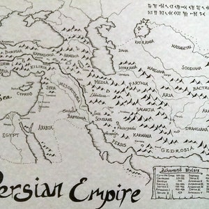 Persian Empire map hand drawn