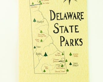 Carte des parcs d’État du Delaware 11x17