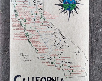 California State Parks map 11x17 READ DESCRIPTION