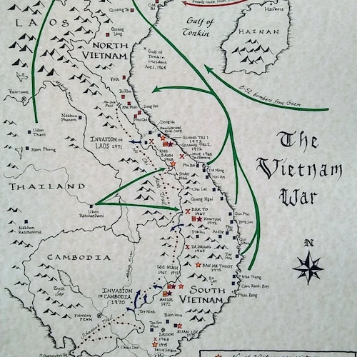 Civil War Battles Hand Drawn Map | Etsy