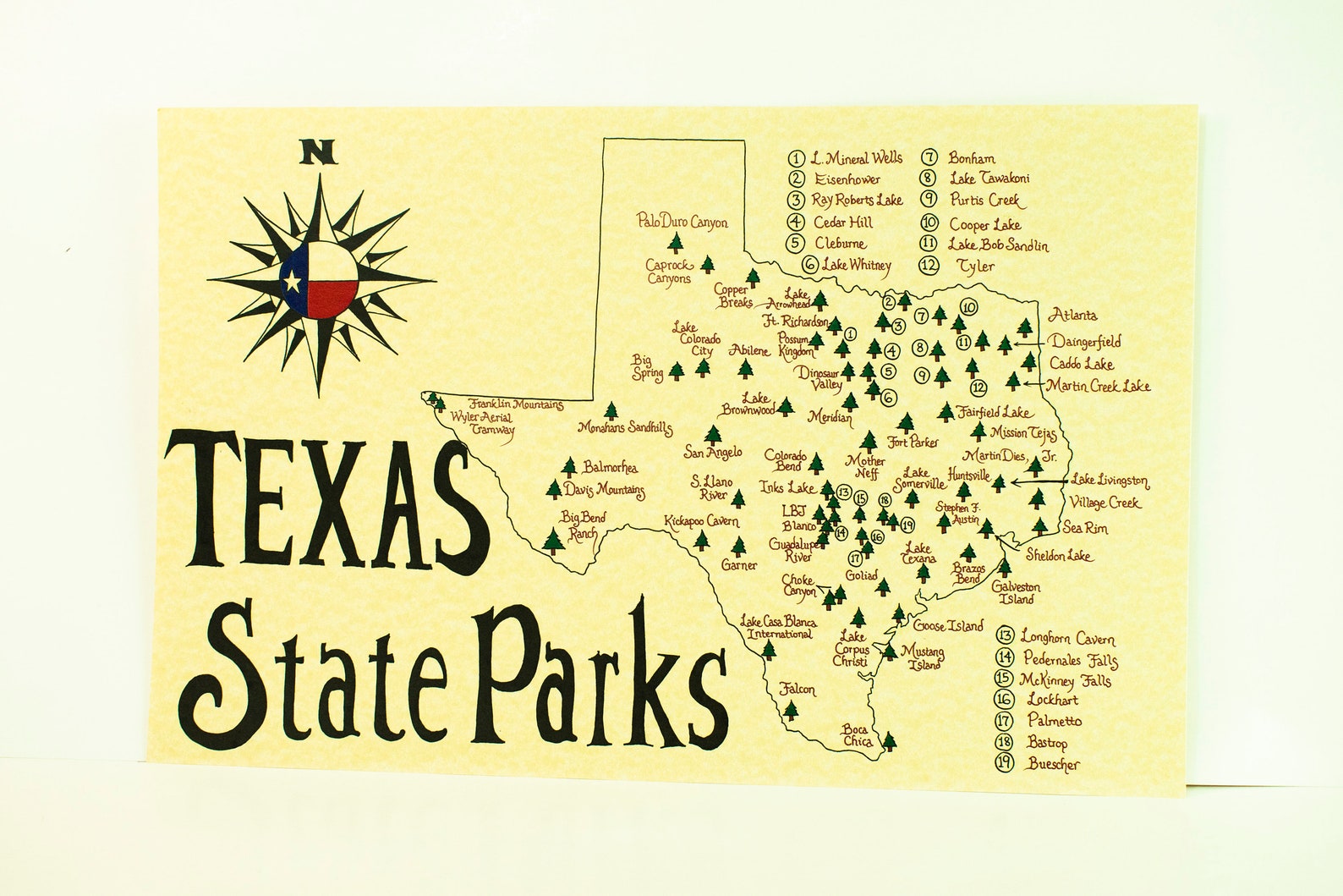 Texas State Parks Map Etsy - Il 1588xN.3470979310 Bzuh