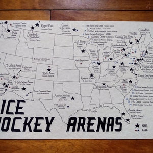 Ice Hockey arenas map NHL/AHL