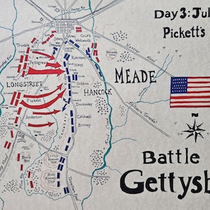 Gettysburg map--Day 3