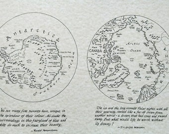 Arctic/Antarctic hand drawn map