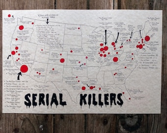 Carte des tueurs en série américains
