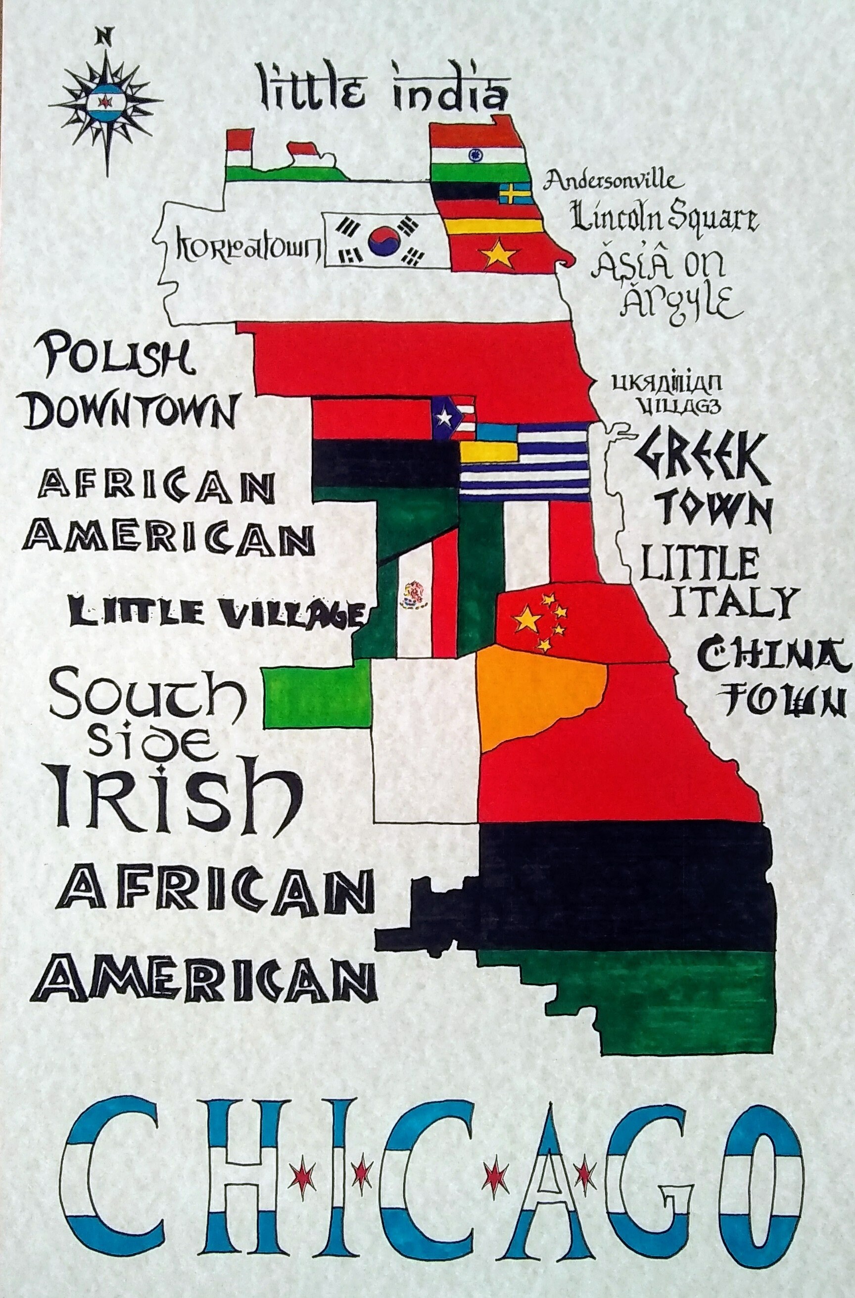 Chicago Ethnic Neighborhoods Map Chicago Ethnic Neighborhoods Map | Etsy Uk