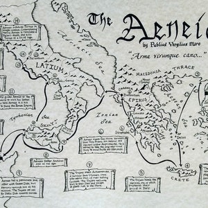 Virgil&#39;s Aeneid hand drawn map
