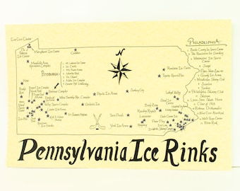 Pennsylvania Ice rinks map