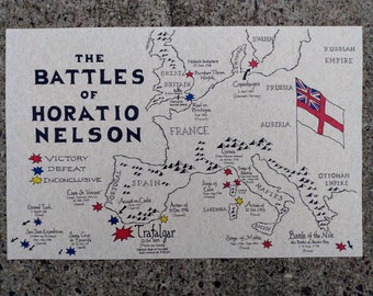 Horatio Nelson battles map