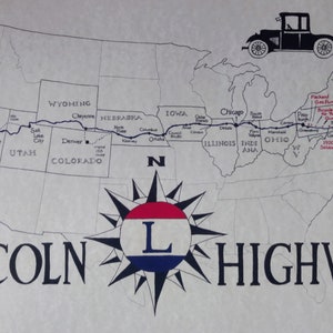 Lincoln Highway Map 11x17