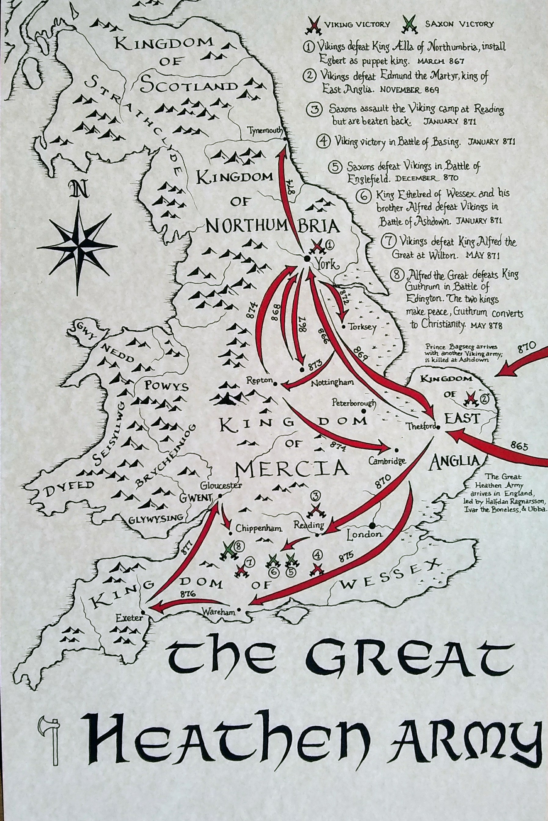 Great Heathen Army Viking Map - Etsy