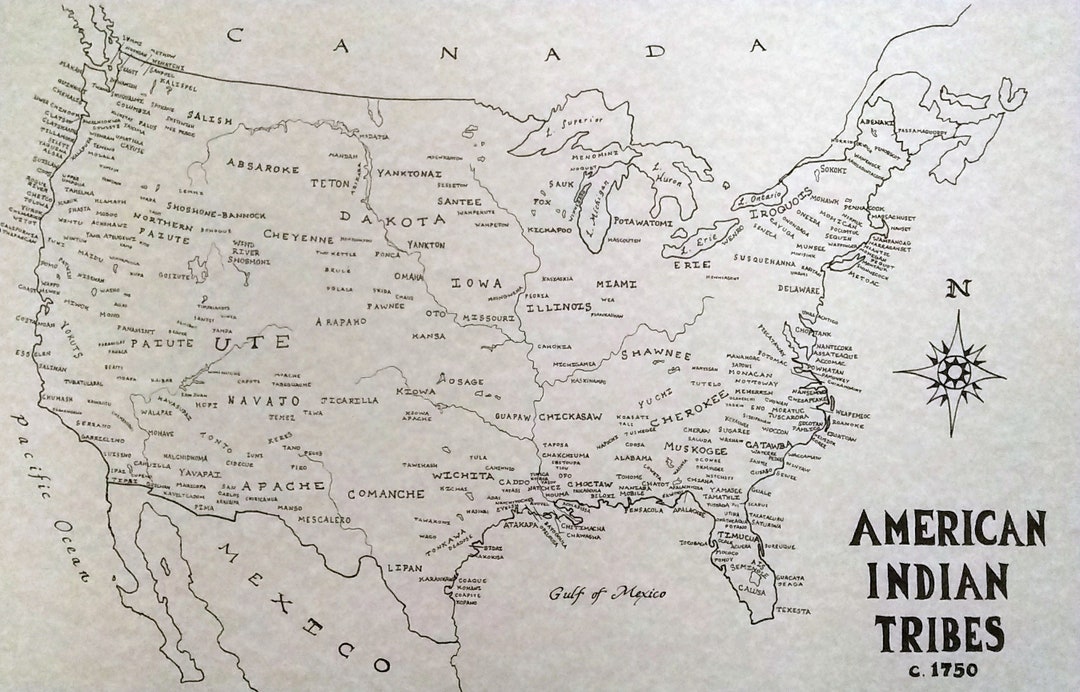 American Indian Tribes Hand Drawn Map Etsy Il 1080xN.2352721154 Hcx1