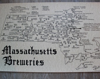Carte des brasseries du Massachusetts