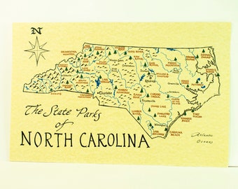 Carte des parcs d’État de Caroline du Nord