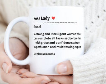 Boss Lady Mug. Personalized Birthday Gift for Her. Boss, funny Mug. Gifts for Women or Best Friend.