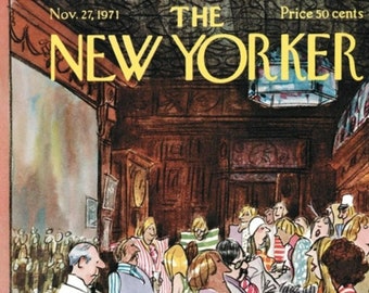 New Yorker Magazine Cover November 27, 1971 .Neighborhood Bar.