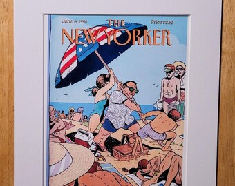 New Yorker Magazine Cover - the Beach Umbrella - by Mark