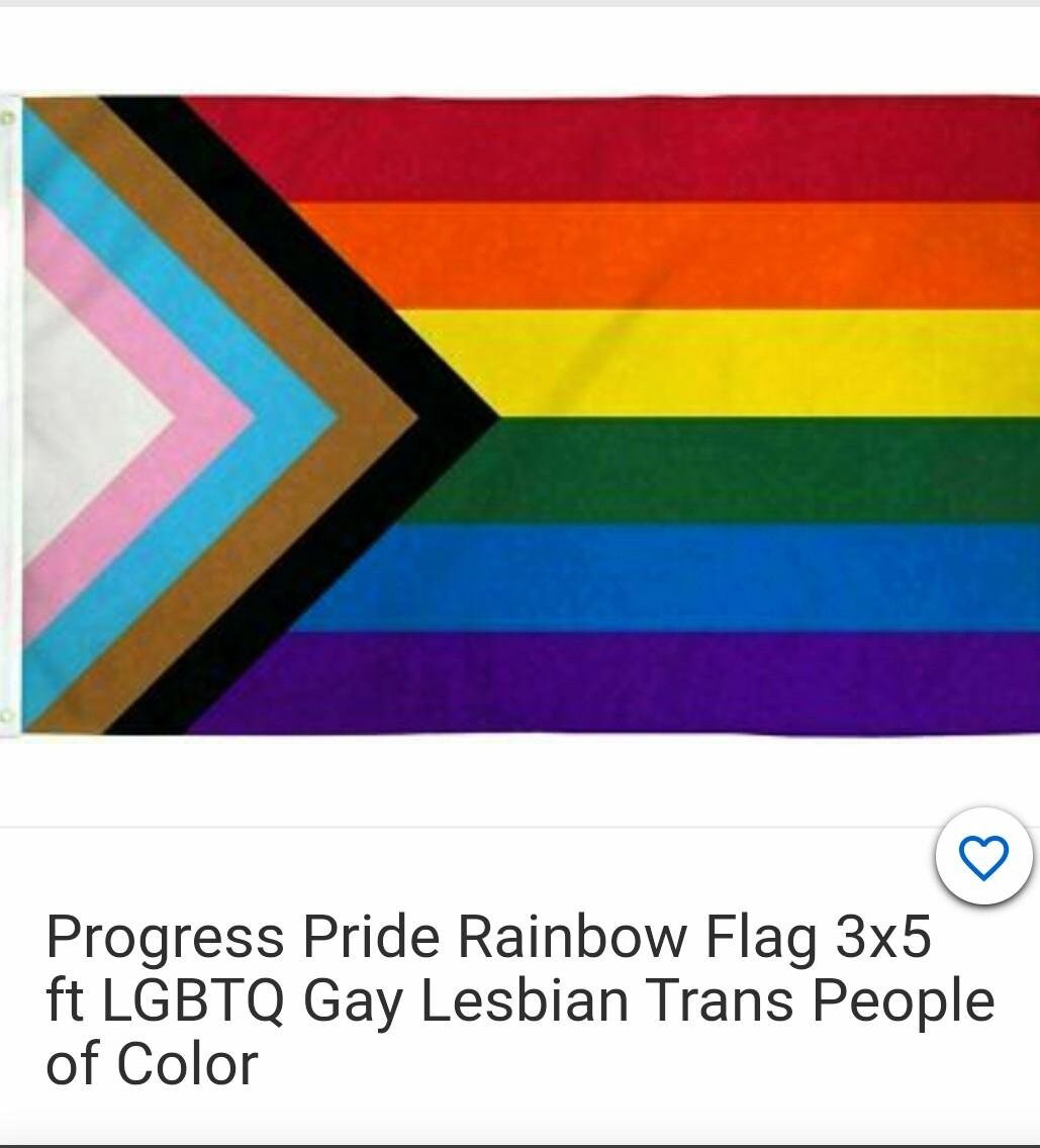 Progress Pride Rainbow Flag 3x5 Feet - LGBTQ+ Gay Lesbian Trans POC Pride Flag, 100% Polyester, New With Tags
