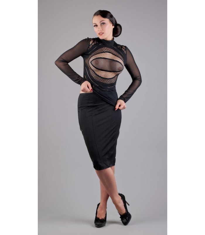 Revealing Top Sheer Mesh Stretch Tulle Transparent Etsy