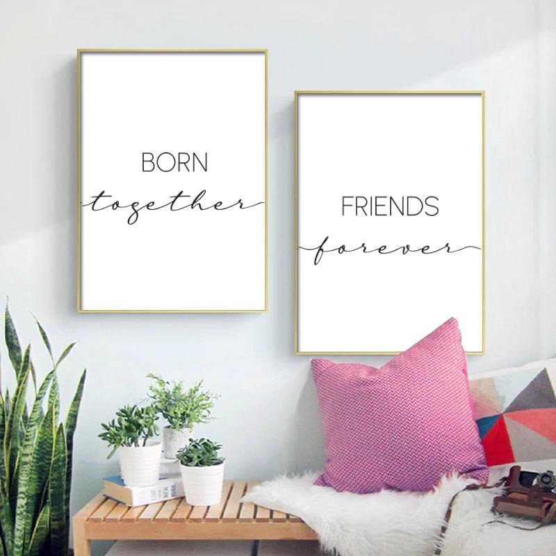 Born Together Friends Forever Twins Sibling Room Printable Set - Etsy UK