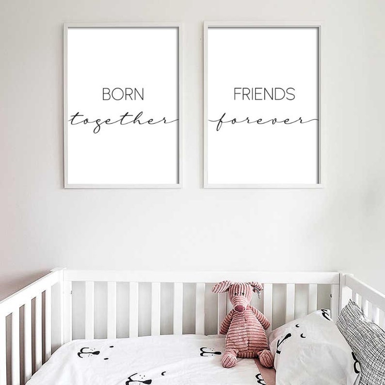 Born Together Friends Forever Twins Sibling Room Printable Set - Etsy UK