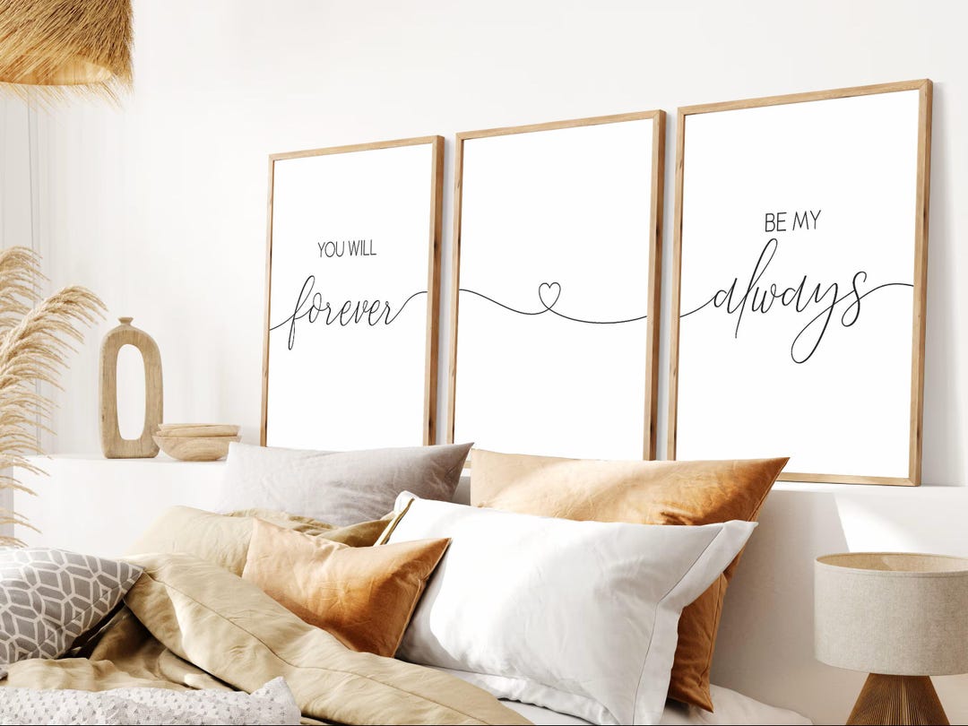 You Will Forever Be My Always,couple Bedroom Wall Art Set of 3,above ...