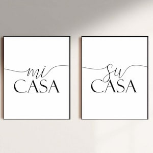 Mi Casa Su Casa Printable set of 2,Guest Room signs,Guest Bedroom Wall Art,Entryway wall art,Farmhouse wall art,Above Bed signs,Air BNB sign