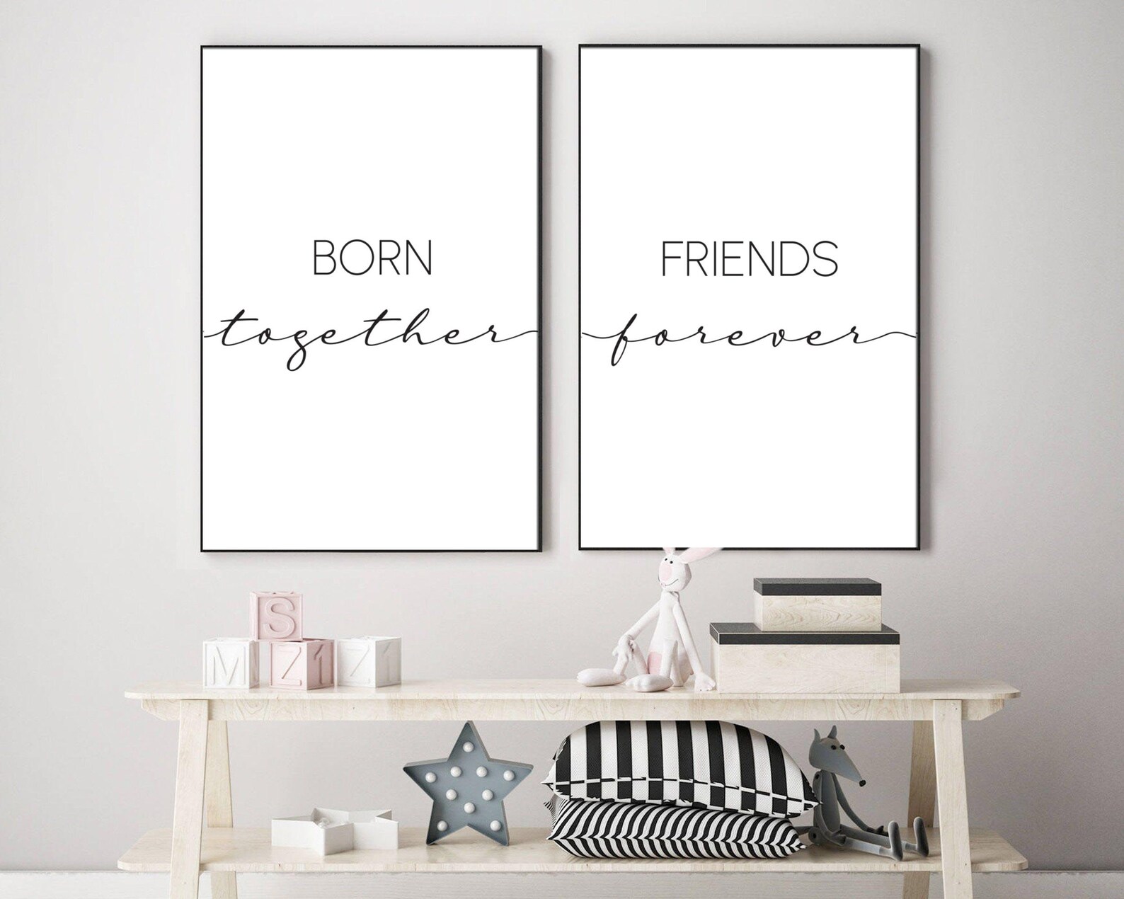 Born Together Friends Forever Twins Sibling Room Printable Set - Etsy UK