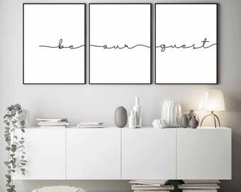 Be Our Guest Set of 3 printable,Guest Room Signs,Air BNB signs,Bed&Breakfast Wall art,Hallway/Entryway art,Farmhouse Wall art,Above Bed sign