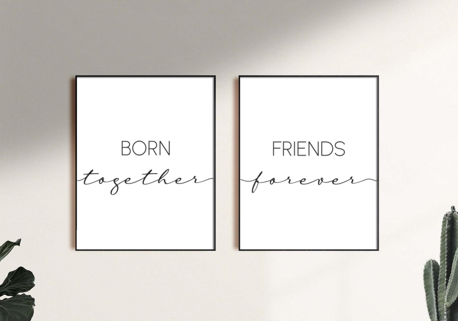 Born Together Friends Forever Twins Sibling Room Printable Set - Etsy UK