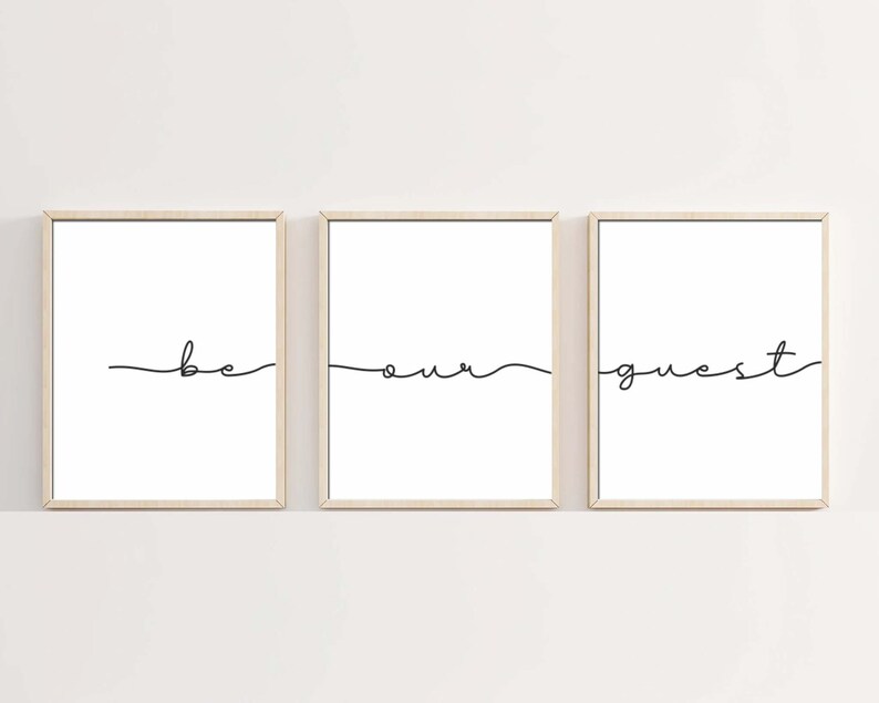 Be our guest set of 3 printableguest room signsair bnb | Etsy