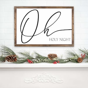 oh holy night printable wall art,christmas wall art,oh holy night print,festive wall art,christmas sign,minimal wall art