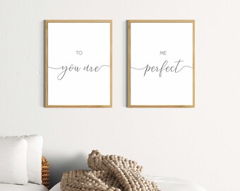 couple bedroom prints,to me you are perfect printable set of 2,bedroom wall art,love actually quote poster,couple prints,above bed poster