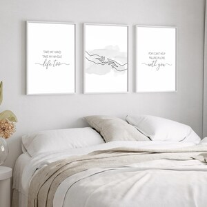 Take My Hand Lyric Art Set: Couple&#39;s Bedroom Prints (Digital Download)