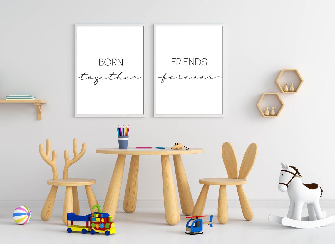 Born Together Friends Forever Twins Sibling Room Printable Set - Etsy UK