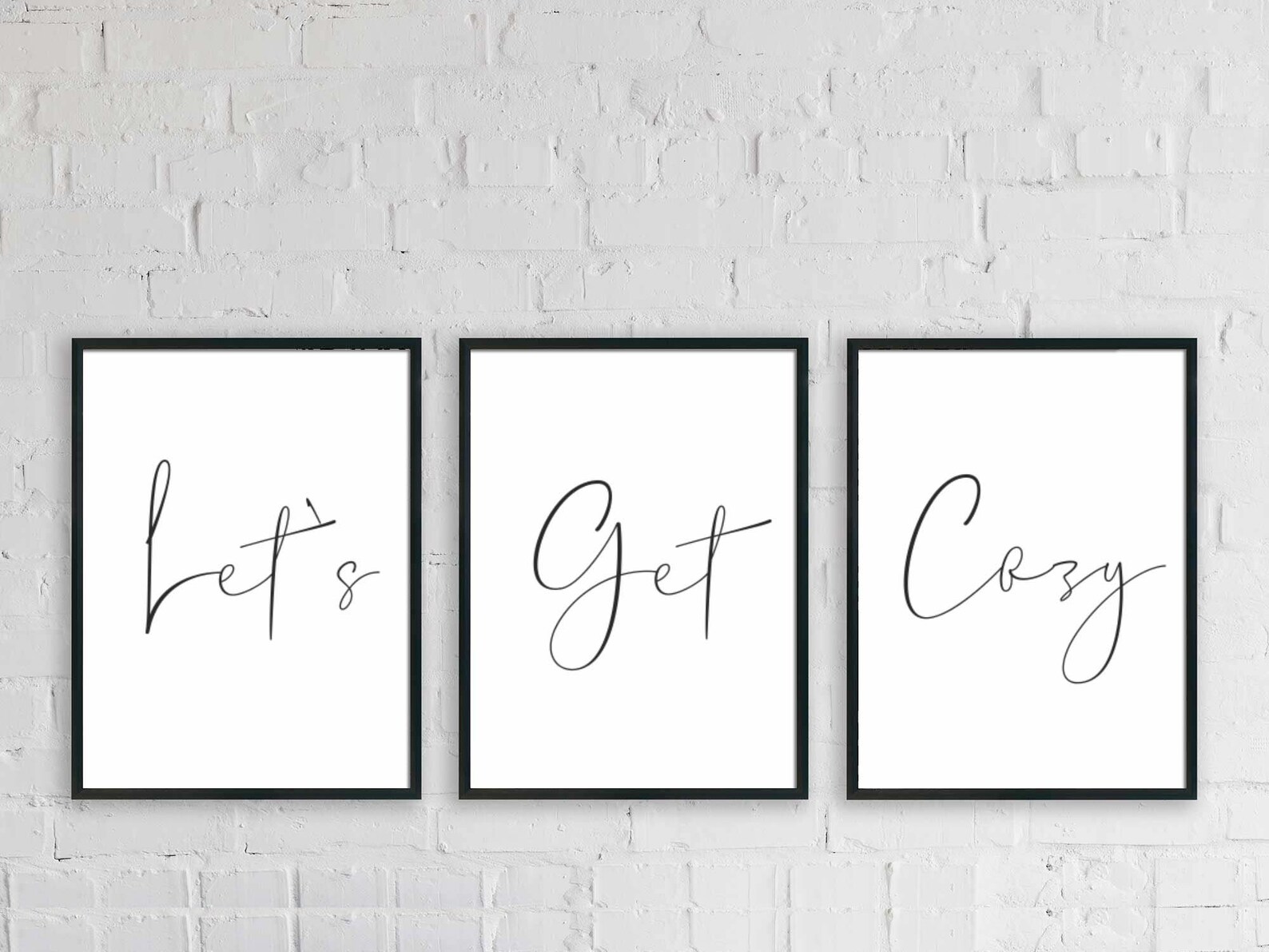 Let's Get Cozy Couple Bedroom Printable Set of 3over Bed Etsy UK