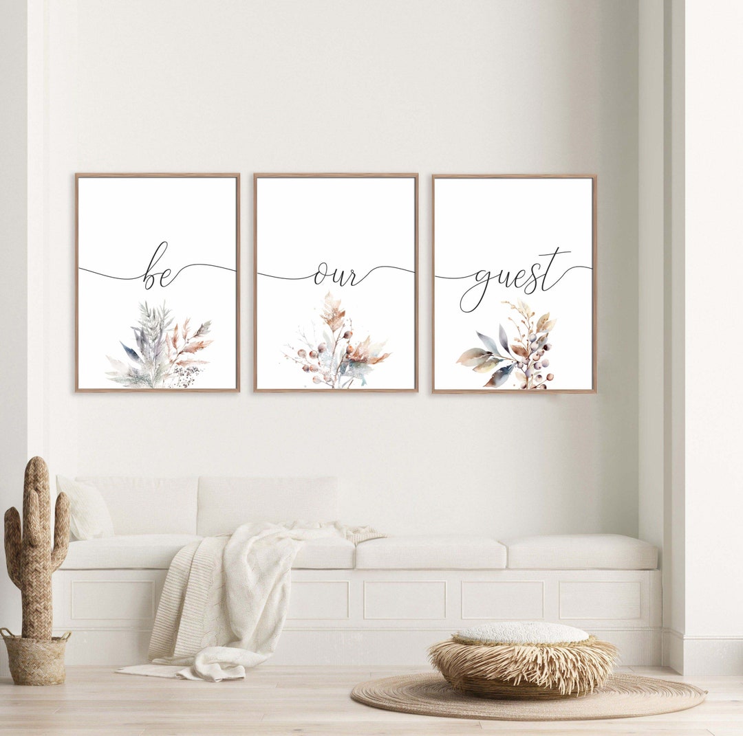 Be Our Guest Printable Set of 3,floral Botanical Art Print,guest Room ...