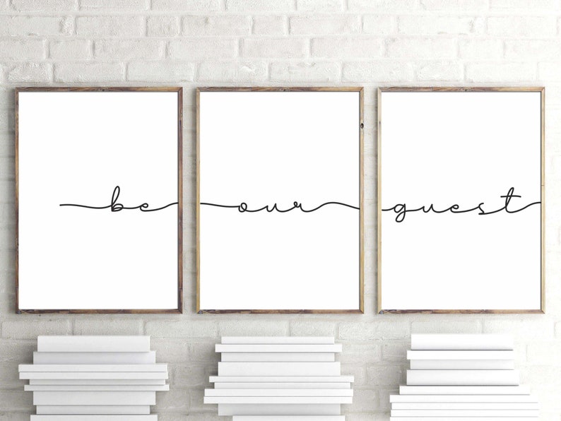 Be our guest set of 3 printableguest room signsair bnb | Etsy