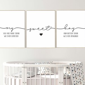 My Sweet Boy Nursery Digital set of 3,Boy Nursery art,Sweet Boy Sign,Minimal Nursery Print,Above Cot/Crib Art,New Born Gift,Baby Boy Art