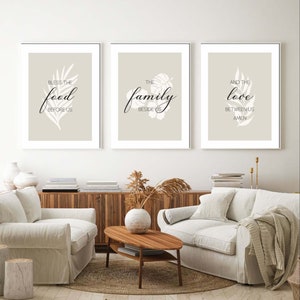 Dining Room Prayer Art Prints: Family Love Set of 3 (Digital Download)