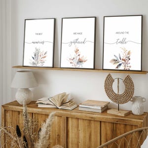 die besten Erinnerungen sind rund um den Tisch gesammelt Esszimmer Dekor von 3, florale botanische Esszimmer Kunst, Küche Esszimmer Dekor