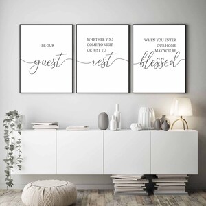 Be Our Guest Come To Rest May You Be Blessed Guest Room Signs Printable Set of 3,Entryway Signs,Air BNB signs,Above Bed Decor,Guest Room art