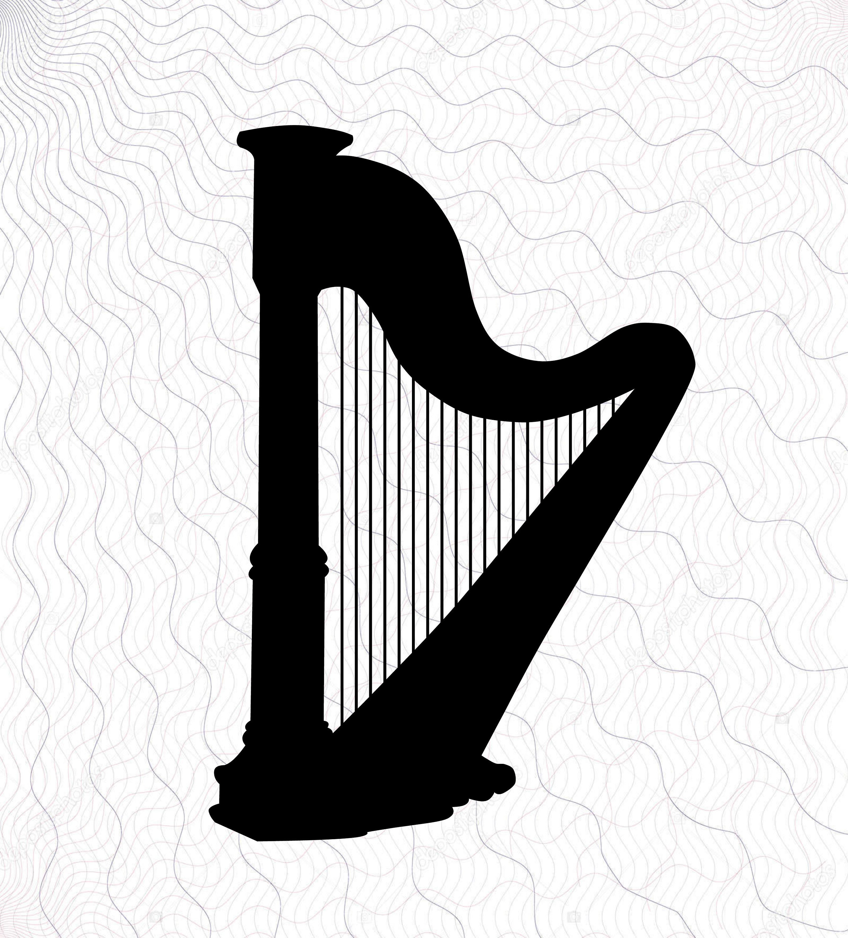 Harp SVG Clipart Harp Cut Files For Silhouette Harp Files Etsy