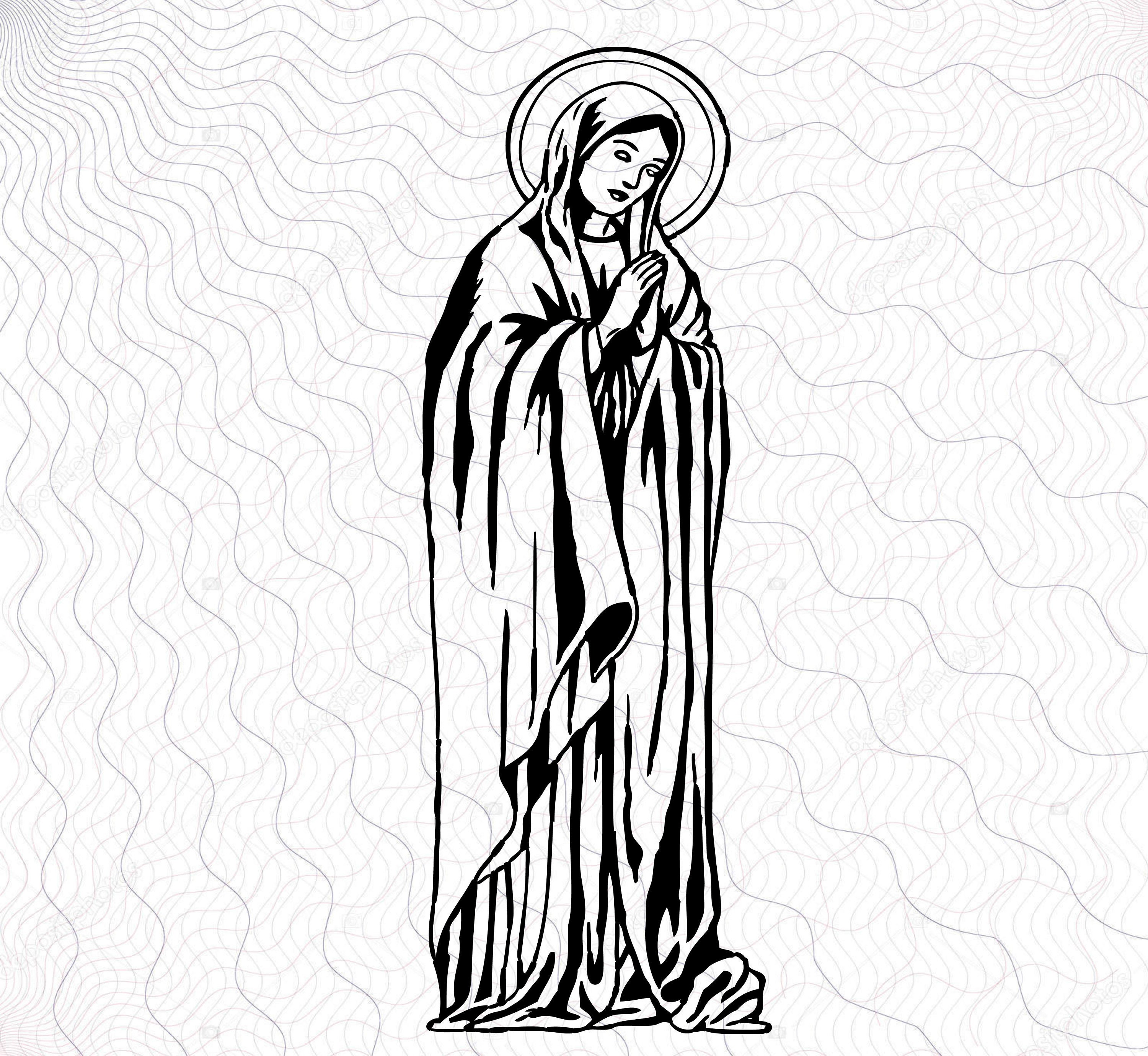 Download Virgin Mary Svg Mother Mary Clipart Cut Files For Etsy