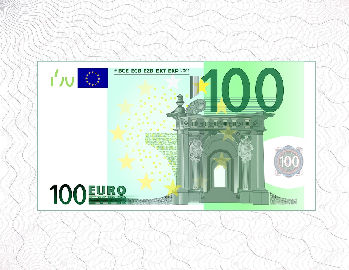 100 Euro Banknote SVG 100 Euro Note Clipart 100 Euro Bill | Etsy